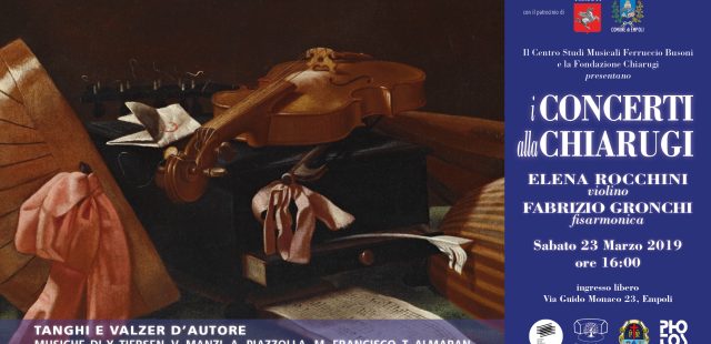 I CONCERTI ALLA CHIARUGI – ELENA ROCCHINI E FABRIZIO GRONCHI, VIOLINO E FISARMONICA