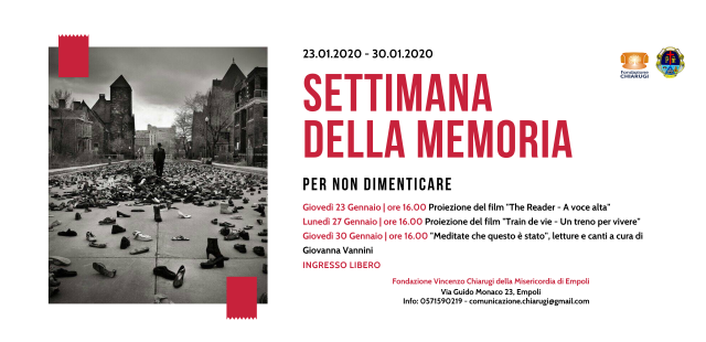 Film e letture alla Fondazione Chiarugi nella “Settimana della Memoria”, per non dimenticare
